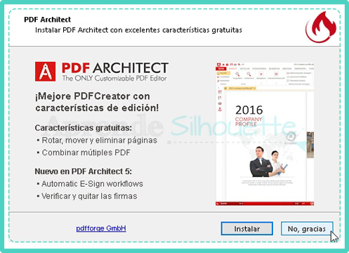 Instalacion Opcional de PDF ARCHITECT