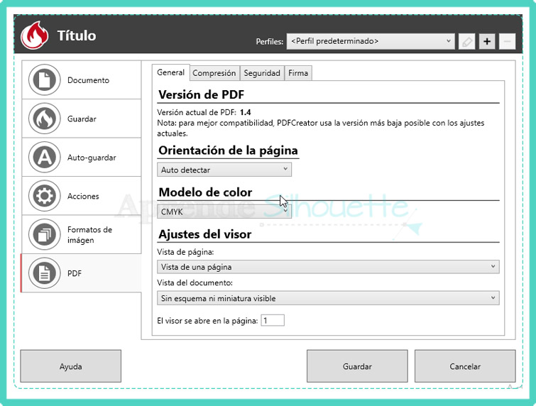 Configuración PDF