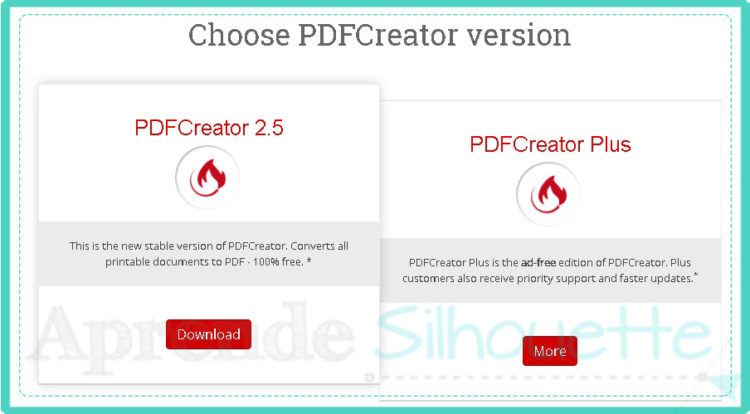 Seleccionar version de la impresora PDF