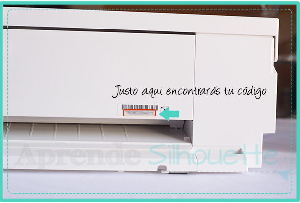 Ubicación del serial silhouette cameo 3