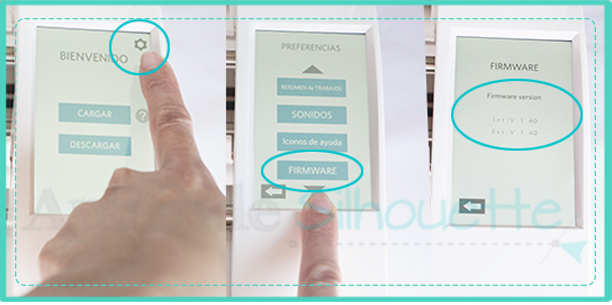 Verificar la version del firmware de silhouette cameo