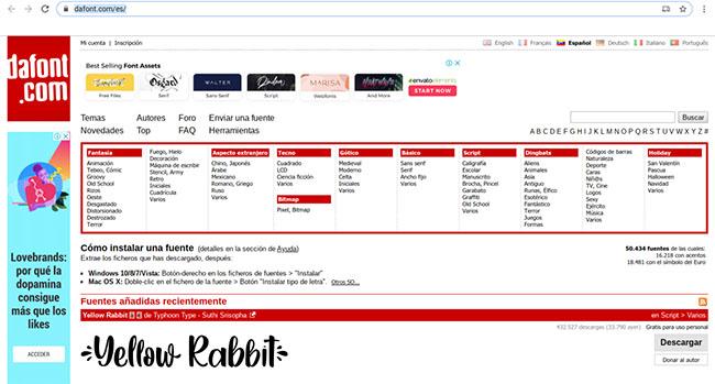 Dafont. descargar e instalar fuentes