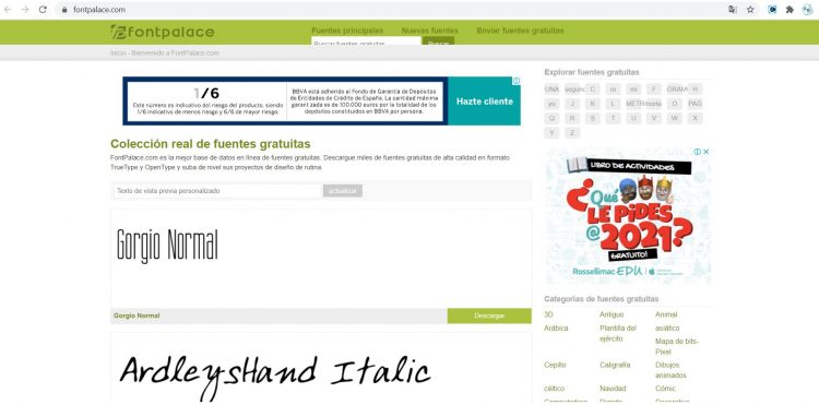 fontpalace fuentes gratis