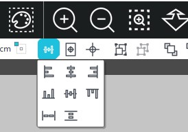 Panel de alineacion silhouette
